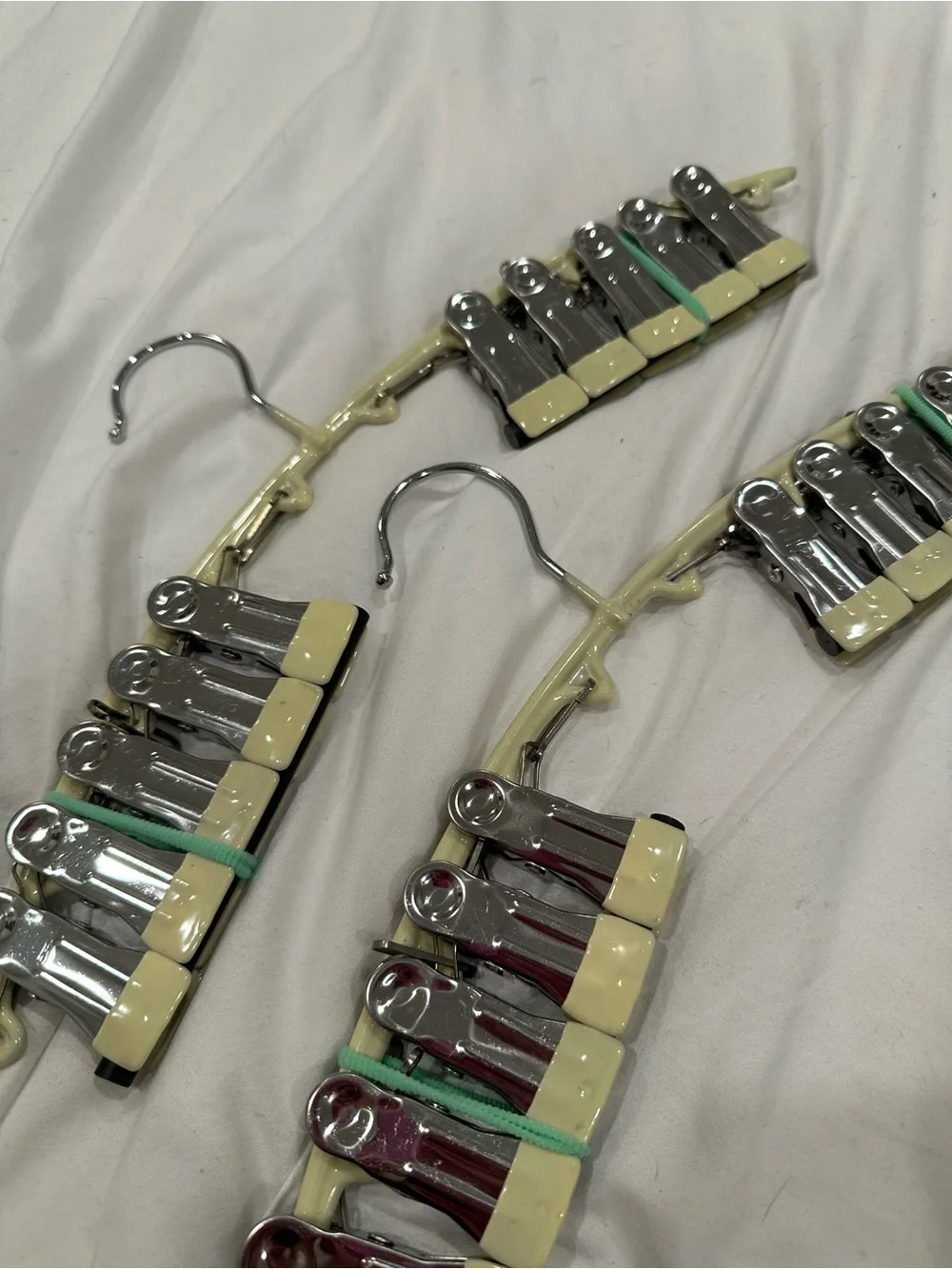 NWOT Beige and Silver Multi-Clip Hangers for Small Items